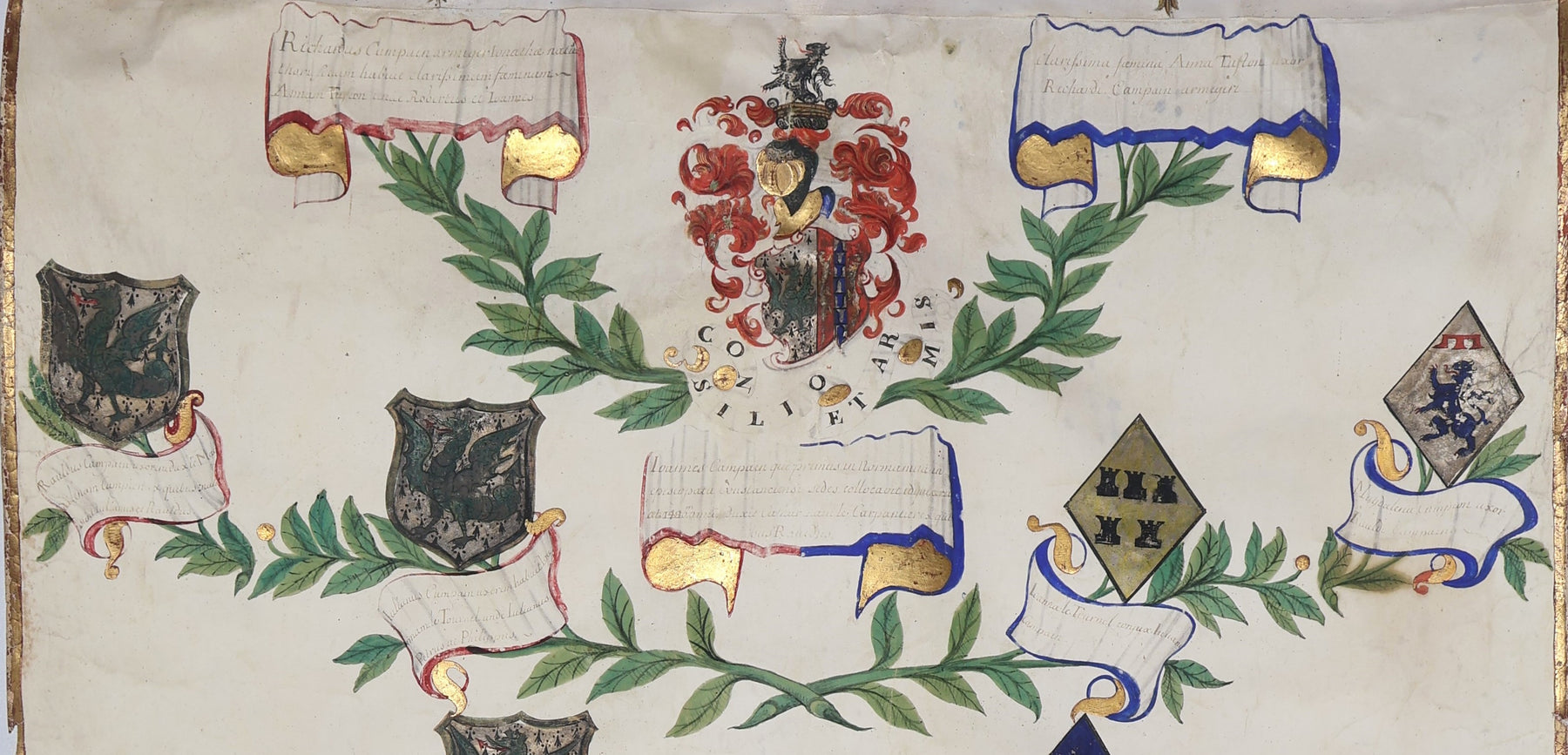 Exiled King James II Grants Arms - French Family Champions English Descent