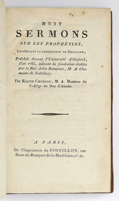 OXFORD LECTURES TRANSLATED INTO FRENCH
