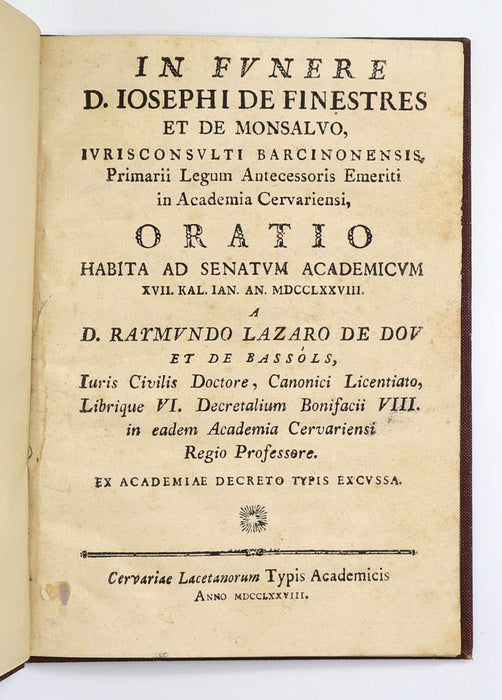 ORATION ON DEATH OF LEADING ACADEMIC