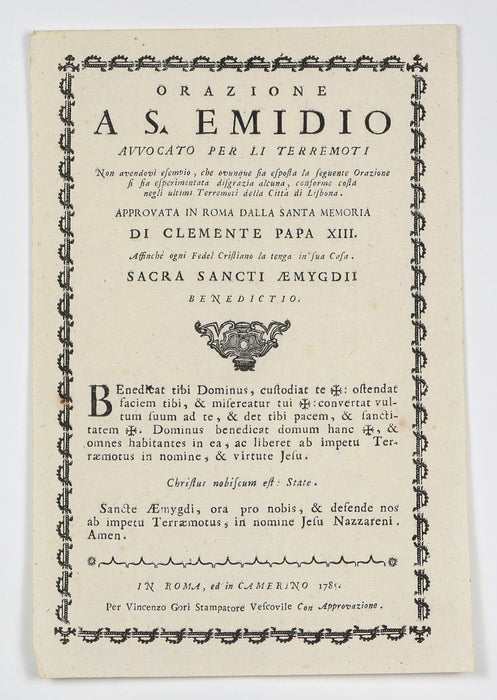 PROTECTIONS AGAINST EARTHQUAKE - DEPICTION OF NAPLES