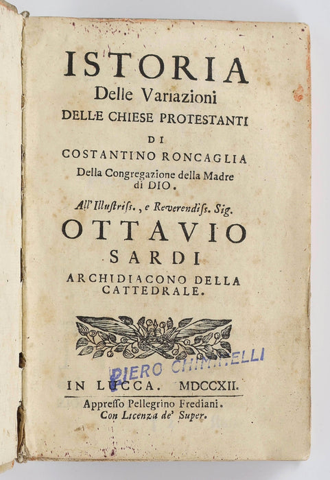 EARLY ITALIAN BOSSUET - ENGLISH PROTESTANTISM