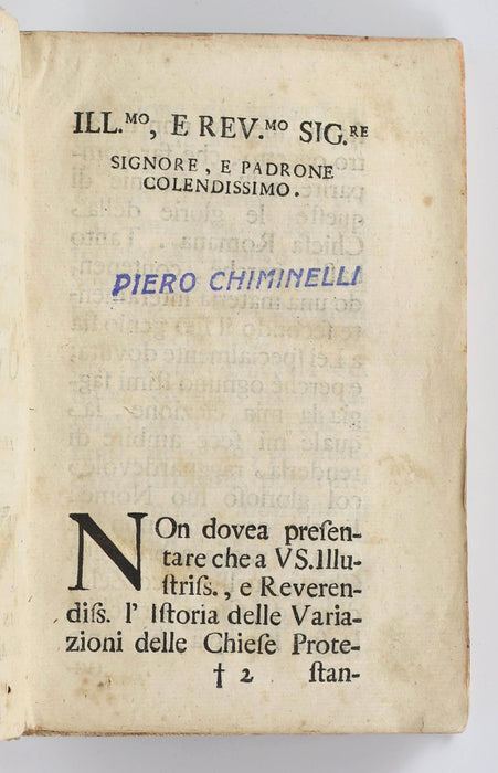EARLY ITALIAN BOSSUET - ENGLISH PROTESTANTISM